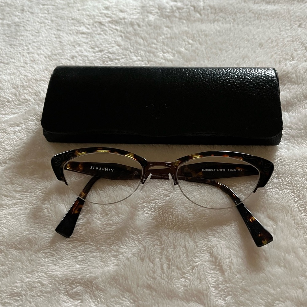 Seraphin cat eye glasses.